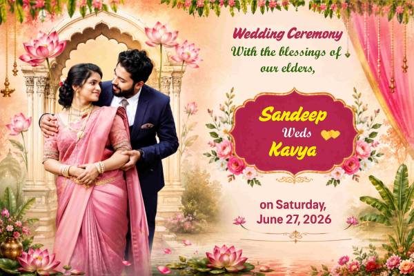 thumbnail Wedding Ceremony Flex Banner PSD Template 6x4 Feet